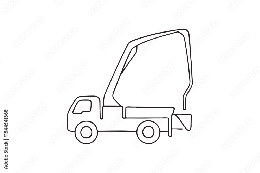 Fototapeta premium Cement Pump Truck continuous one line drawing minimalism design