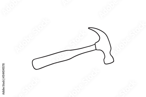 Claw Hammer continuous one line drawing minimalism design