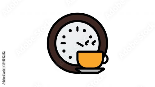 Coffee Break animated icon in filled line style with alpha channel. Perfect for project and Explainer Video