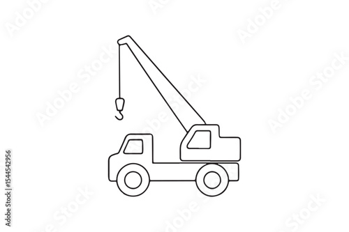 Mobile Crane continuous one line drawing minimalism design