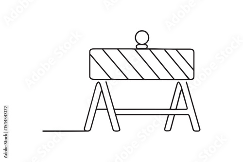 Roadblock Barrier continuous one line drawing minimalism design