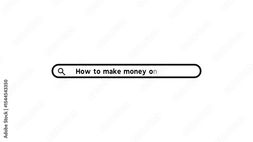 How to make money online, typing search query into search box, how to earn money on internet, footage