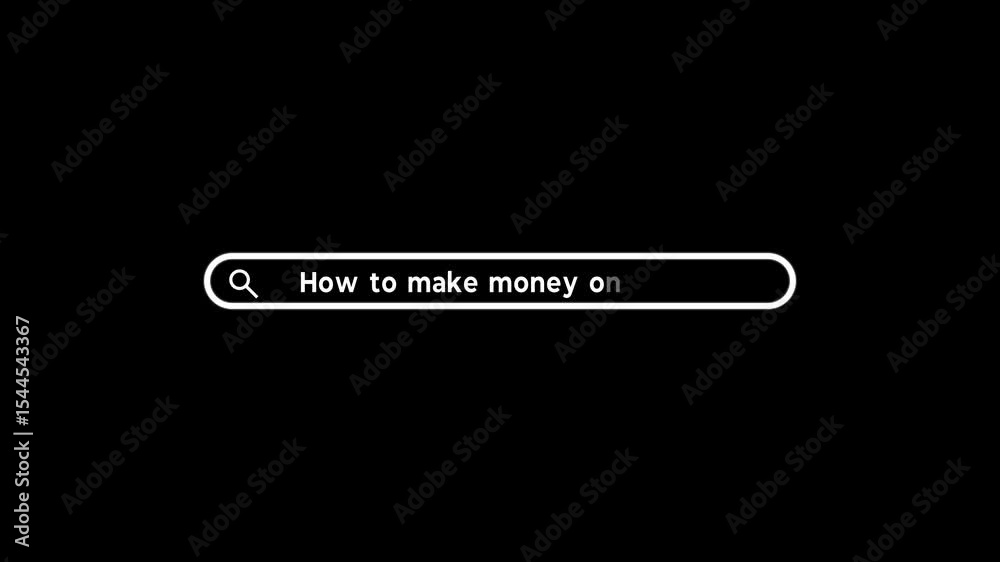 How to make money online, typing search query into search box, how to earn money on internet, footage