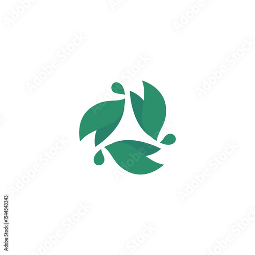 Creative Abstract Leaf Beauty Logo. leaf icon dynamic green color natural