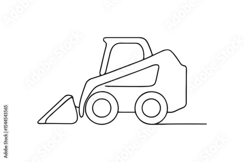 Skid Steer Loader continuous one line drawing minimalism design