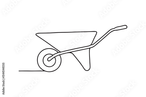 Wheelbarrow continuous one line drawing minimalism design
