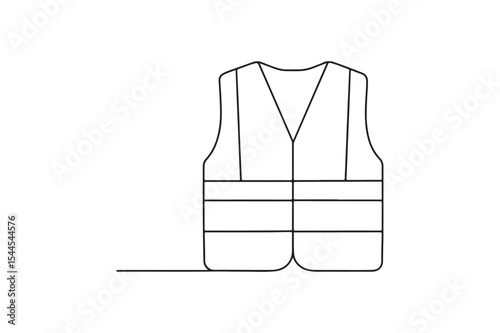 Worker Vest continuous one line drawing minimalism design