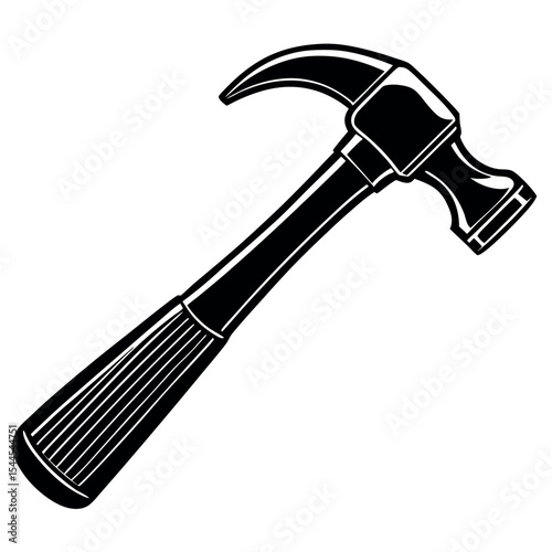 Black hammer tool isolated on white background