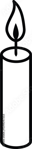 Outlined candle with glowing flame in artistic line style