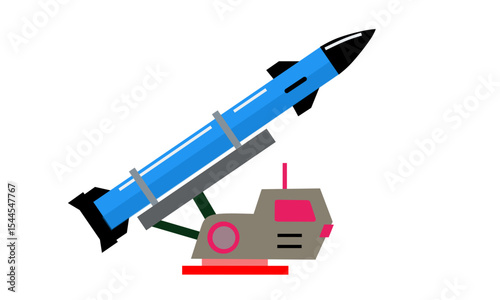Missile Launcher Vector - Modern Defense System Icon