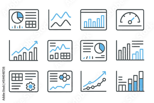 Futuristic neon business analytics: data charts and graphs interface