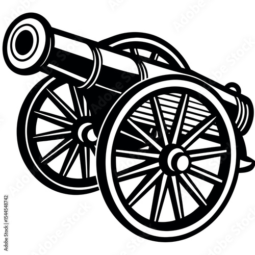 Vintage cannon illustration isolated on white background
