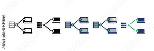 Edge Node Icon Set Multiple Style Collection