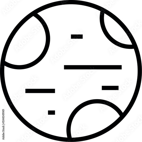 Illustration of planet with craters icon vector illustration for astronomy science and space exploration graphic design 100 vector