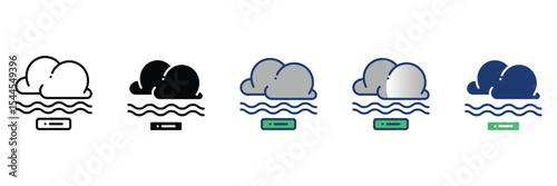 Fog Layer Icon Set Multiple Style Collection