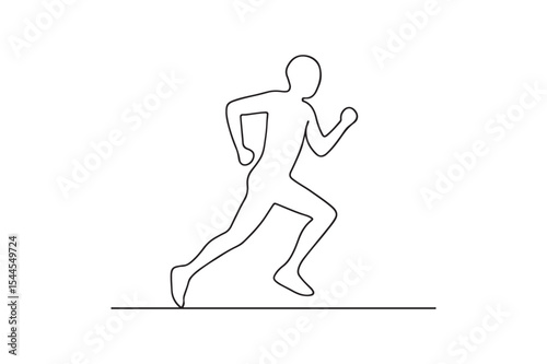 Running person continuous one line drawing minimalism design