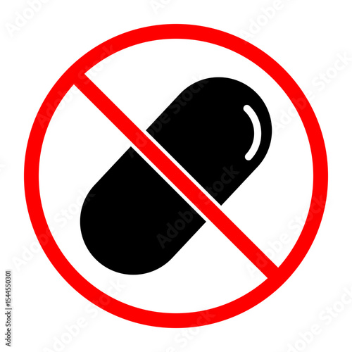 No Drug Sign Icon, Simple Icon Vector Design, best used for presentation, application, web and banner