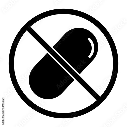 No Drug Sign Icon, Simple Icon Vector Design, best used for presentation, application, web and banner