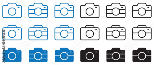 Camera icon vector. photo camera symbol icon vector. Camera solid and line icons. vector illustration. eps file.
