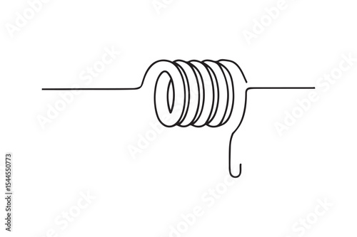 Electric coils continuous one line drawing minimalism design