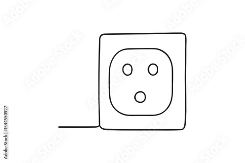 Electrical socket continuous one line drawing minimalism design