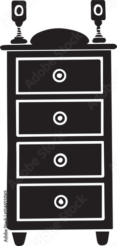 chest of drawers vector illustration