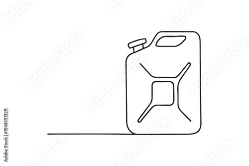 Fuel canister continuous one line drawing minimalism design