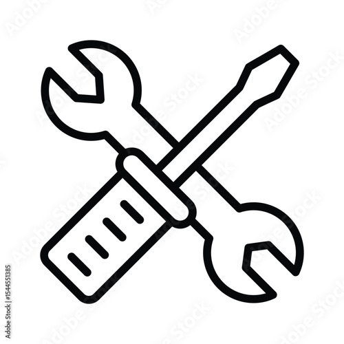 Technical support icon creatively designed in outline style