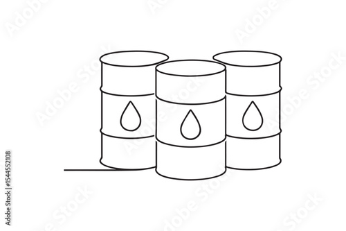 Oil barrels continuous one line drawing minimalism design