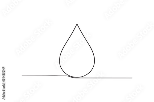 Oil drop continuous one line drawing minimalism design