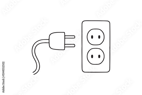 Plug & outlet continuous one line drawing minimalism design