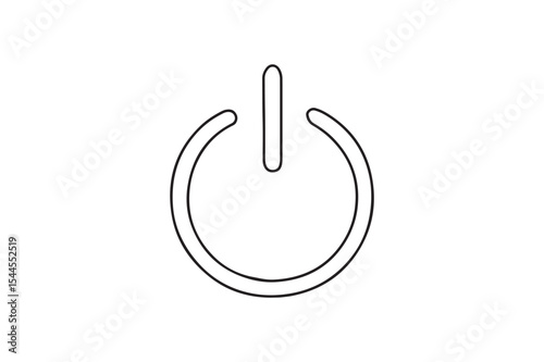 Power button continuous one line drawing minimalism design