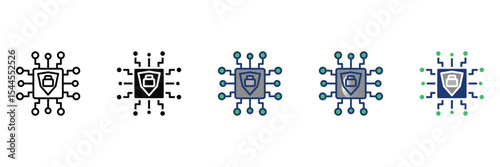 Edge Security Icon Set Multiple Style Collection