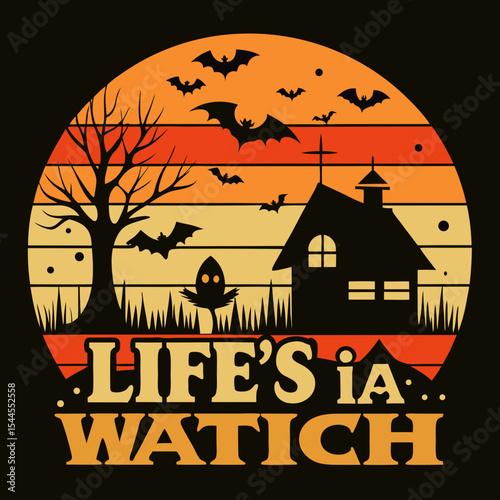 halloween background with haunted house