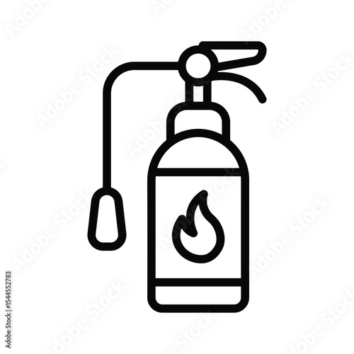Ready to use line icon showing fire extinguisher