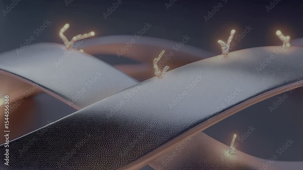 A sleek, dark infinity loop illuminated by small, glowing figures perched along its curves. Dramatic lighting and reflective surface create a modern, artistic feel
