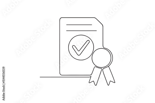 Regulation approved continuous one line drawing minimalism design