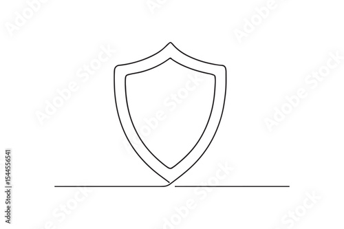 Shield protection continuous one line drawing minimalism design