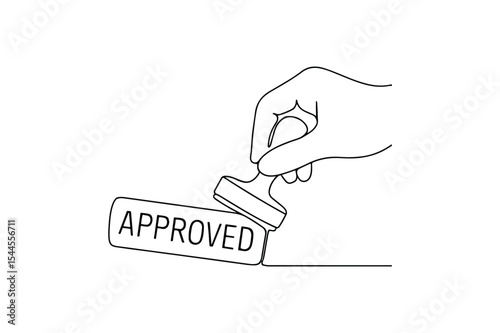 Stamp approved continuous one line drawing minimalism design