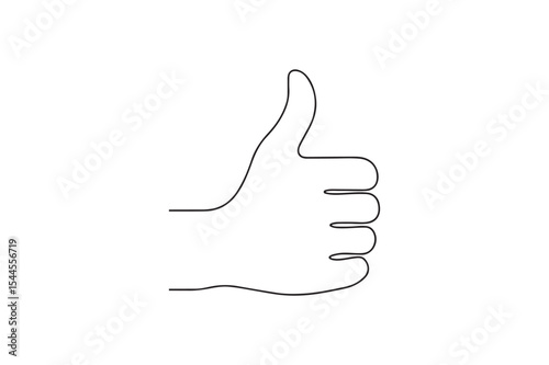 Thumbs up continuous one line drawing minimalism design