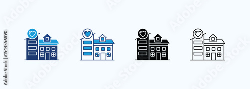 Shelter Icon Set Multiple Style Collection