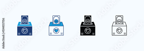 Donation Icon Set Multiple Style Collection
