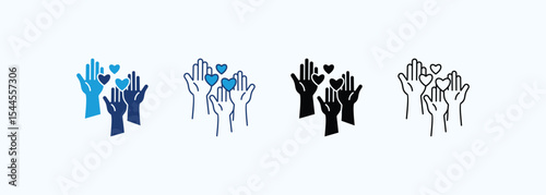 Charity Icon Set Multiple Style Collection