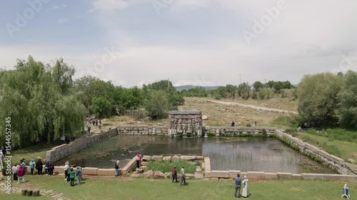 The scenic views of Eflatun Pınar,  is the name given to a spring, which rises up from the ground, and the stone-built pool monument built at the time of the Hittite Empire, in Konya Turkey
