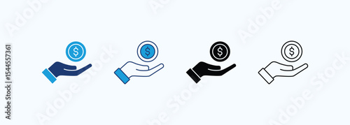 Alms Icon Set Multiple Style Collection