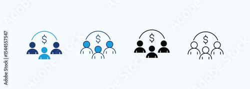 Crowd Funding Icon Set Multiple Style Collection