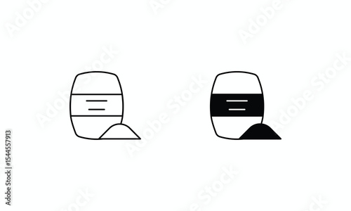 Cement  icons set Line and Glyph black vector icon stock illustration