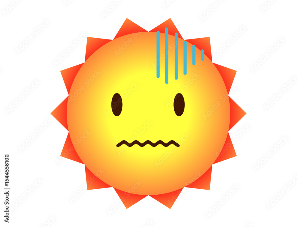 Fototapeta premium 困惑して青ざめている太陽