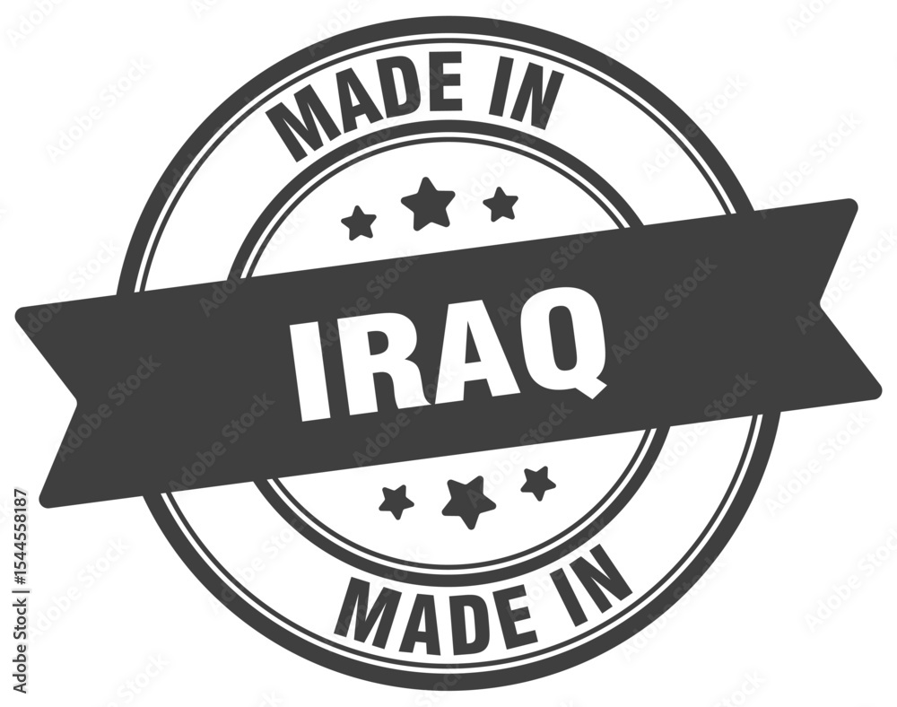 Fototapeta premium Made in Iraq round sign. Made in Iraq stamp.
