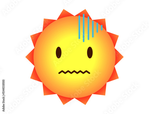 困惑して青ざめている太陽